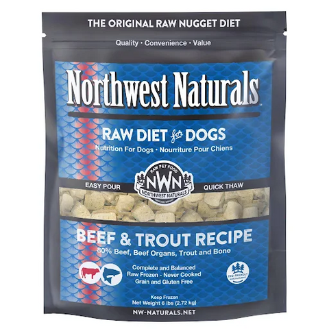 Northwest Naturals - Beef & Trout Nuggets - Raw Dog Food - 6 lb (Hillsborough County FL Delivery Only)