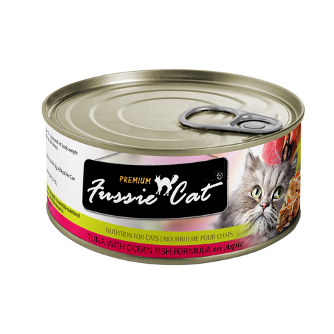 Fussie Cat - Premium Tuna Ocean Fish Can - Wet Cat Food - 24 Case of 5.5oz