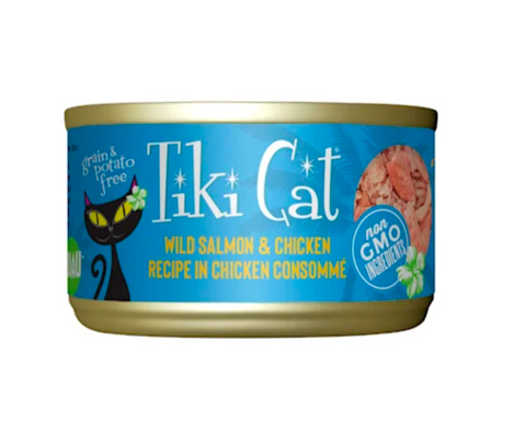 Tiki Cat - Napili Luau Wild Salmon & Chicken in Chicken Consommé - Wet Cat Food - 2.8oz