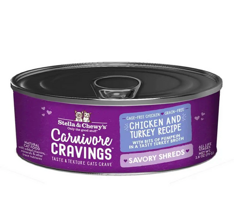 Stella & Chewy's - Carnivore Cravings Savory Shreds Chicken & Turkey - Wet Cat Food - 2.8oz