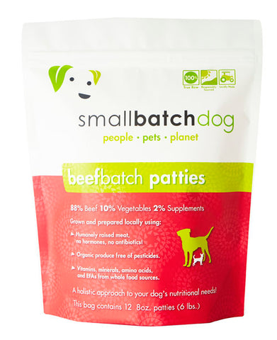 Small Batch - Beef Batch Patties - Raw Dog Food - 6 lb (Hillsborough County FL Delivery Only)