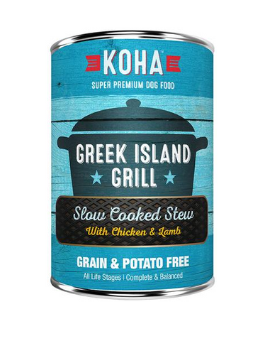 KOHA - Greek Island Grill with Chicken & Lamb Slow Cooked Stew - Wet Dog Food - 12.7 oz