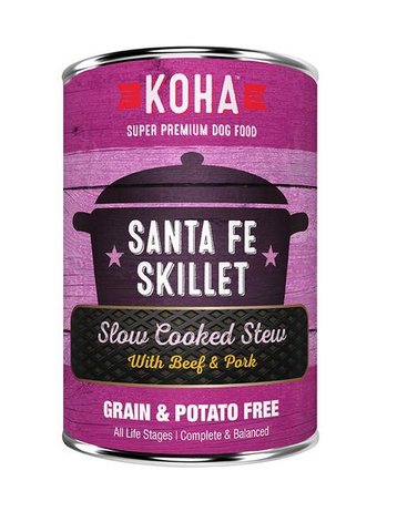 KOHA - Santa Fe Skillet with Beef & Pork Slow Cooked Stew - Wet Dog Food - 12.7 oz