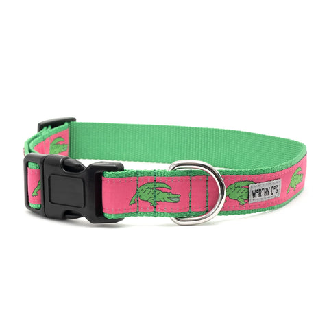The Worthy Dog - Alligators Pink Collar