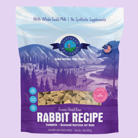 Shepherd Boy Farms - Rabbit Recipe - Freeze-Dried Dog Food - 14 oz
