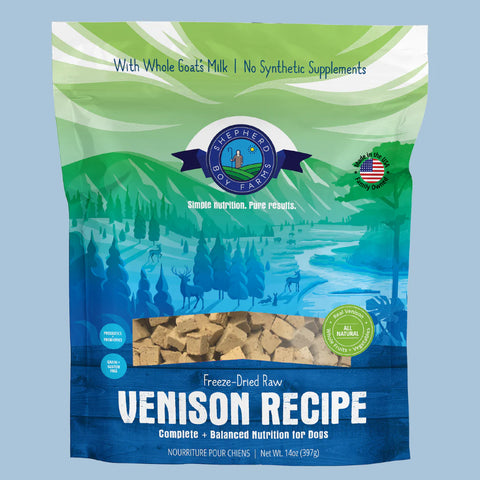Shepherd Boy Farms - Venison Recipe - Freeze-Dried Dog Food - 14 oz