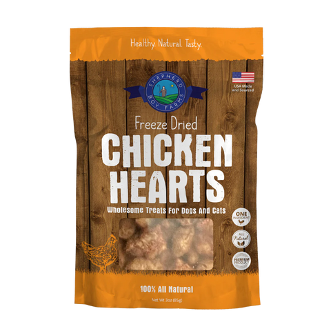 Shepherd Boy Farms - Freeze-Dried Chicken Hearts Treat