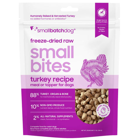 Small Batch - Small Bites Turkey - Freeze-Dried Dog Food - 7 oz