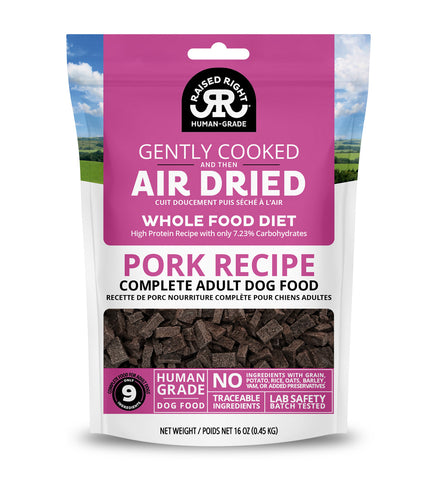 Raised Right -  Original Pork Recipe - Air-Dried Dog Food - 16oz