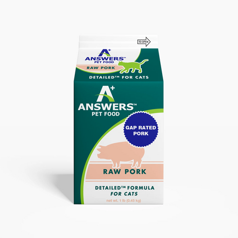 Answers - Detailed Pork - Raw Cat Food - 1 lb (Local Delivery Only)