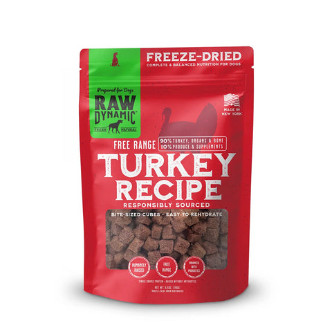 Raw Dynamic - Turkey Formula - Freeze-Dried Dog Food - Various Sizes