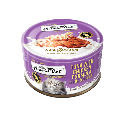 Fussie Cat - Premium Tuna with Chicken in Goat's Milk  - Wet Cat Food - 2.47oz