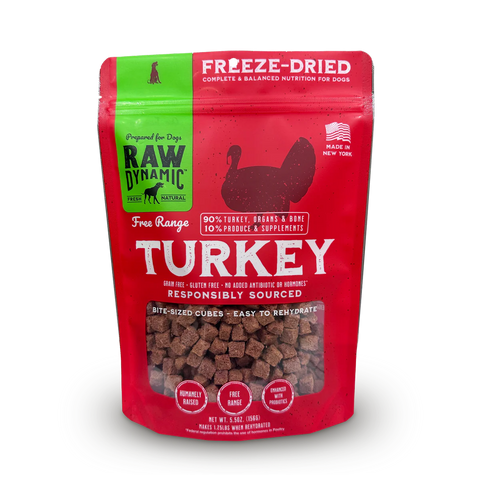 Raw Dynamic - Turkey Formula - Freeze-Dried Dog Food - Various Sizes