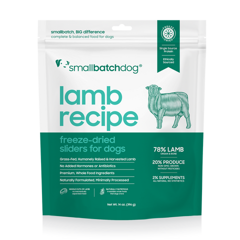 Small Batch - Lamb Sliders - Freeze-Dried Dog Food - Various Sizes