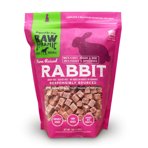 Raw Dynamic - Rabbit Formula - Raw Dog Food - Various Sizes (PREORDER-Local Delivery Only)