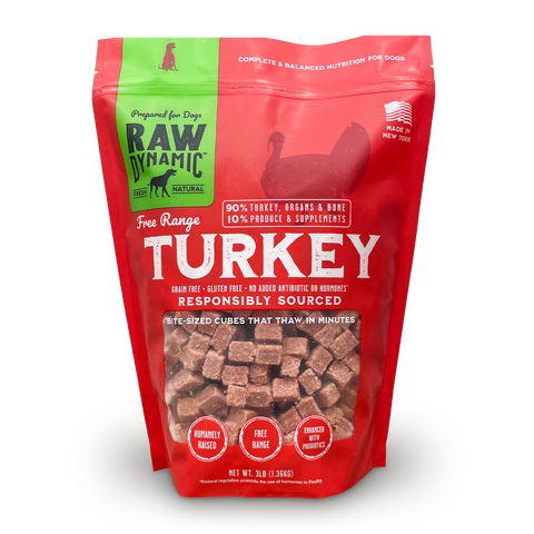 Raw Dynamic - Turkey Formula - Raw Dog Food - Various Sizes (PREORDER-Local Delivery Only)