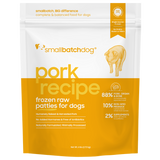 Small Batch - Pork Batch Patties - Raw Dog Food - 6 lb (Local Delivery Only)