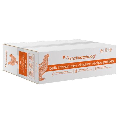 Small Batch - Chicken Batch Patties - Raw Dog Food - 18 lb (Local Delivery Only)