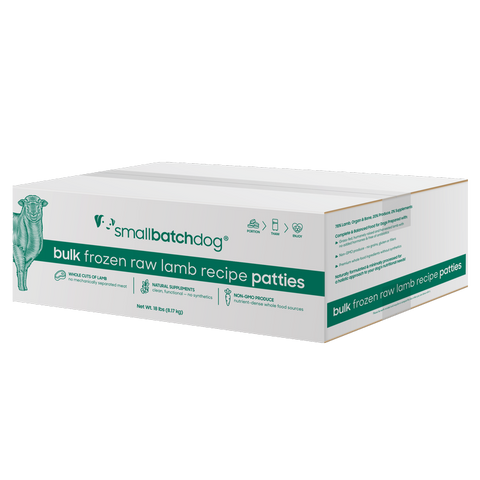 Small Batch - Frozen Lamb Batch Patties - Raw Dog Food - 18 lb (Local Delivery Only)