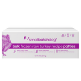 Small Batch - Turkey Patties Bulk Box - Raw Dog Food - 18 lb (Local Delivery Only)