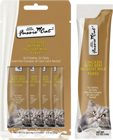 Fussie Cat - Chicken with Beef in Goat Milk Puree Pack