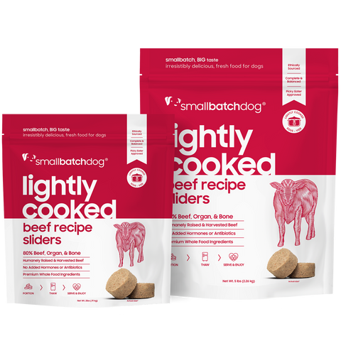 Small Batch - Lightly Cooked Beef Batch - Gently Cooked Dog Food - Various Sizes (Local Delivery Only)