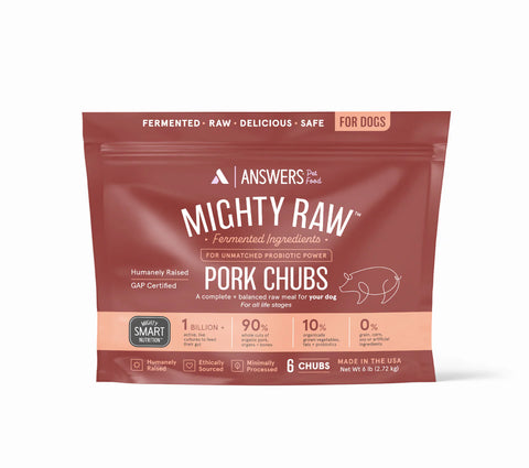 Answers - Detailed Mighty Raw Pork - Raw Dog Food - 6 lb (Local Delivery Only)