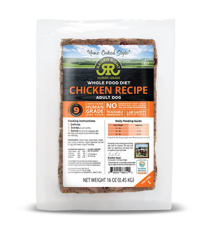 Raised Right - Original Chicken Adult Recipe - Gently Cooked Dog Food - 16 oz (Local Delivery Only)
