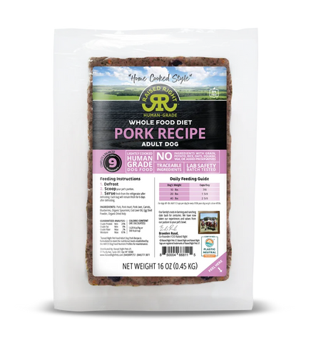 Raised Right - Original Pork Adult Recipe - Gently Cooked Dog Food - 16 oz (Local Delivery Only)