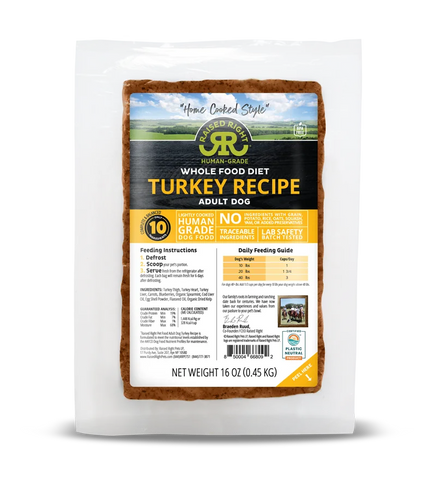 Raised Right - Original Turkey Adult Recipe - Gently Cooked Dog Food - 16 oz (Local Delivery Only)