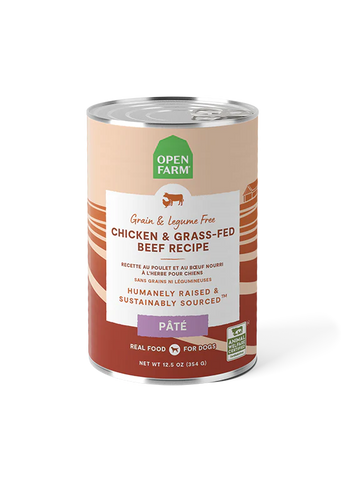 Open Farm - Chicken & Grass-Fed Beef Pate - Wet Dog Food - 12.5oz