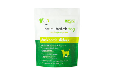 Small Batch - Frozen Duck Batch Sliders - Raw Dog Food - 3 lb (Local Delivery Only)