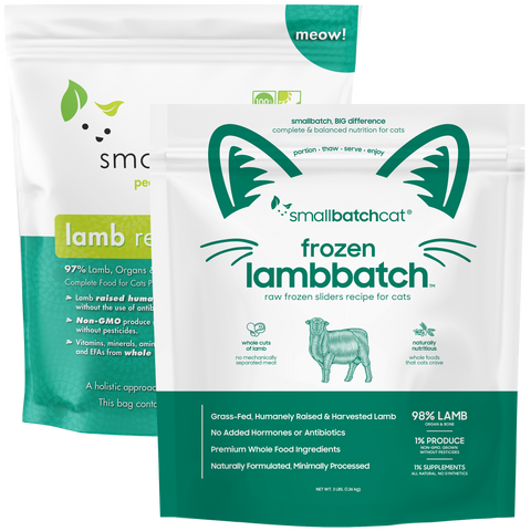 Small Batch - Frozen Lamb Batch Sliders - Raw Cat Food - 3 lb (Local Delivery Only)