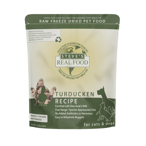 Steve's Real Food - Turducken Nuggets - Freeze-Dried Dog Food - 1.25 lb