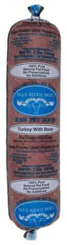 Blue Ridge Beef - Frozen Turkey with Bone Chub - Raw Dog Food - 2 lb (Local Delivery Only)