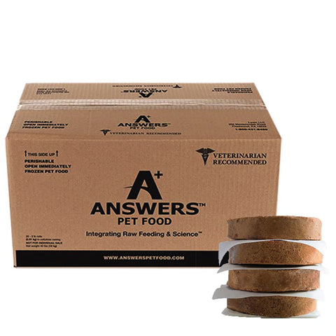 Answers - Detailed Patties Chicken - Raw Dog Food - 20 lb (PRE-ORDER-Local Delivery Only)