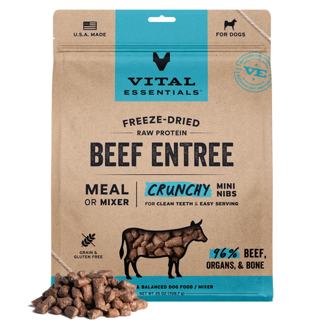 Vital Essentials - Mini Nibs Beef - Freeze-Dried Dog Food - Various Sizes (PRE-ORDER)