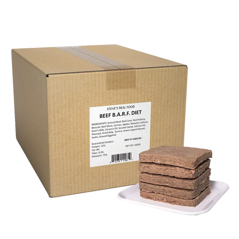 Steve's Real Food - BARF Beef Patties - Raw Dog Food - 20 lb (Local Delivery Only)