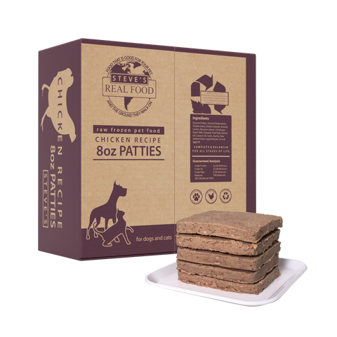 Steve's Real Food - Chicken Patties - Raw Dog Food - 14 lb (PRE-ORDER-Local Delivery Only)