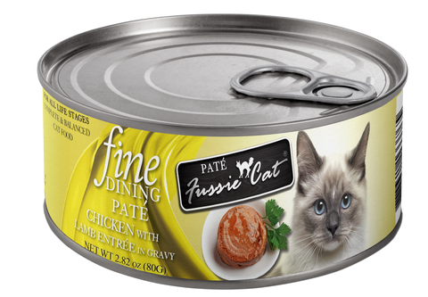 Fussie Cat - Fine Dining Pate Chicken with Lamb  - Wet Cat Food - 2.82oz