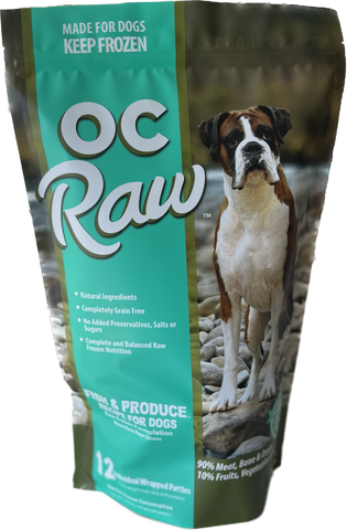 OC Raw - Frozen Fish & Produce Patties - Raw Dog Food - 6 lb (Local Delivery Only)