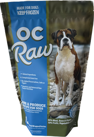 OC Raw - Frozen Lamb & Produce Patties - Raw Dog Food - 6 lb (Local Delivery Only)