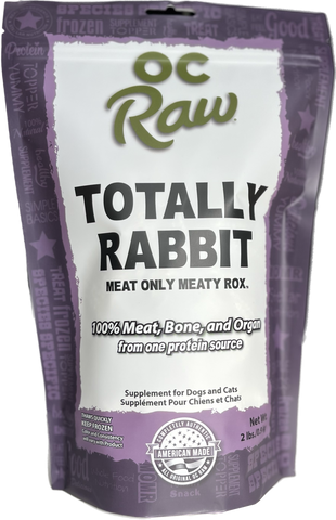 OC Raw - Totally Rabbit Meat Only Meaty Rox - Raw Dog Food - 2 lb (Local Delivery Only)