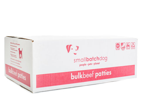 Small Batch - Beef Batch Patties - Raw Dog Food - 18 lb (Local Delivery Only)