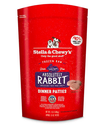 Stella & Chewy's - Absolutely Rabbit Dinner Patties - Raw Frozen Dog Food - Various Sizes (Local Delivery Only)
