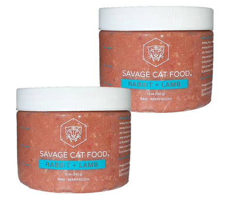Savage Cat - Rabbit & Lamb - Raw Cat Food - 12oz (Local Delivery Only)