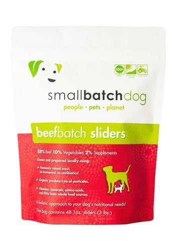 Small Batch - Beef Batch Sliders - Raw Dog Food - 3 lb (Local Delivery Only)