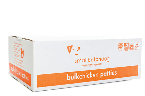 Small Batch - Chicken Batch Patties - Raw Dog Food - 18 lb (Local Delivery Only)